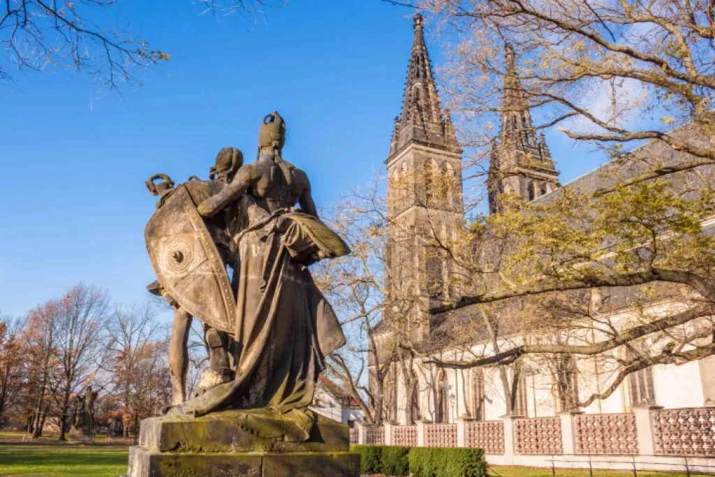 Visually stunning statues in Vyšehrad Park made by Josef Václav Myslbek