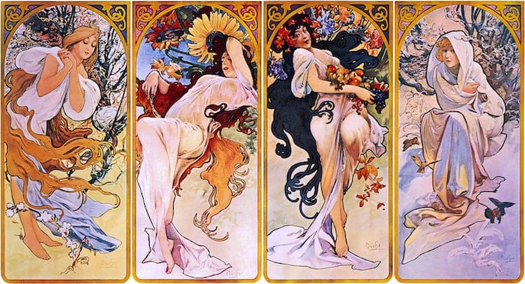 Four Seasons by Alfons Mucha, 1897 (Foto: Wikimedia Commons Public Domain)